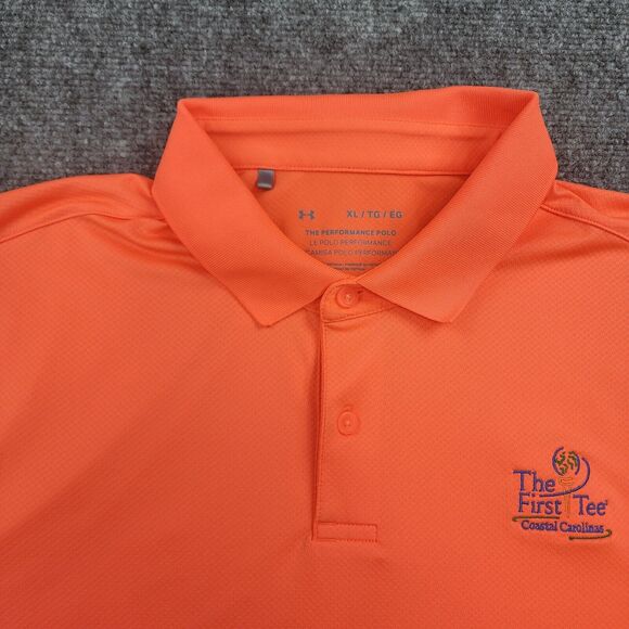 Under Armour Shirt Mens XL Orange Performance Polo First Tee Active Casual Golf - Picture 10 of 15